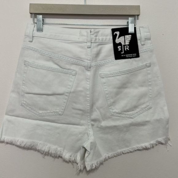 NWT Sandrine Rose Free People Distressed High Rise Denim Shorts Size 28 - Picture 3 of 5